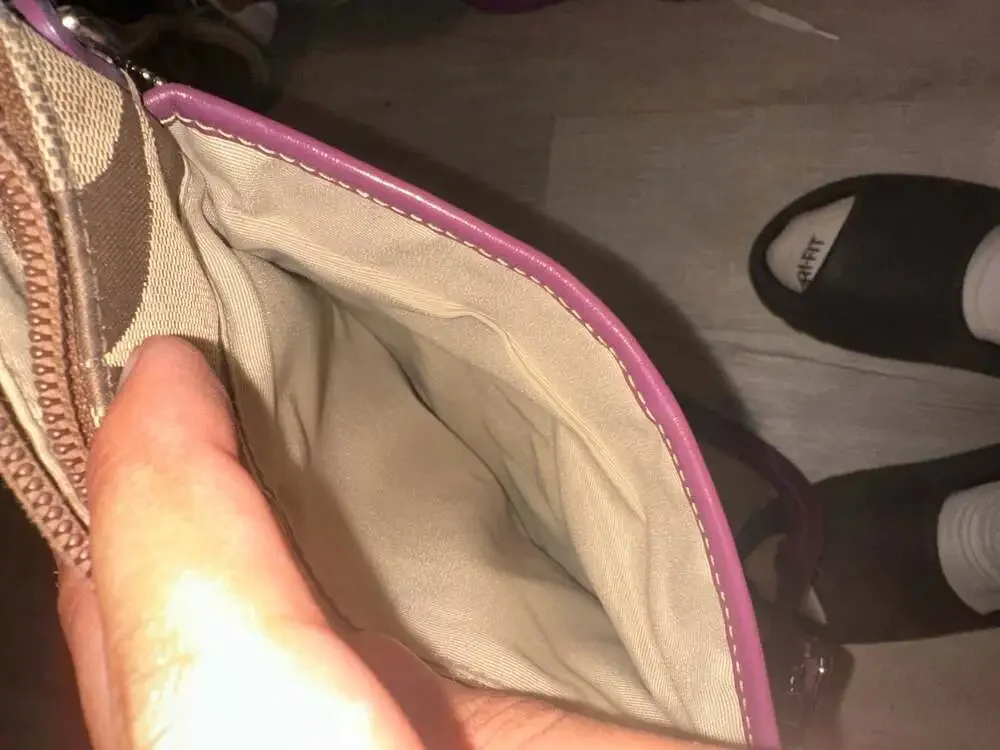 Coach canvas purple adjustable